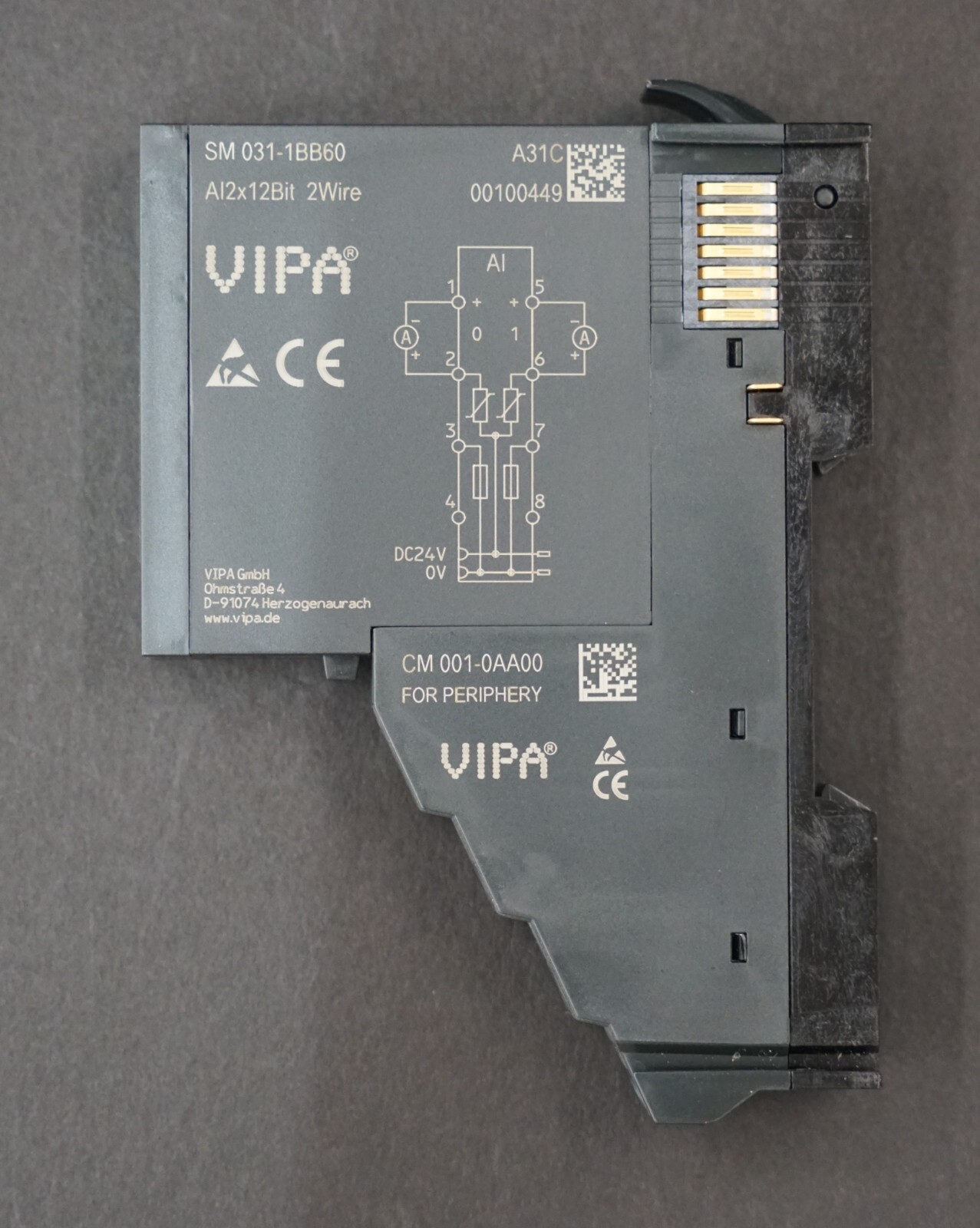 VIPA 031-1BB60 SLIO Analog Input Module, 12 Bit, 4-20mA