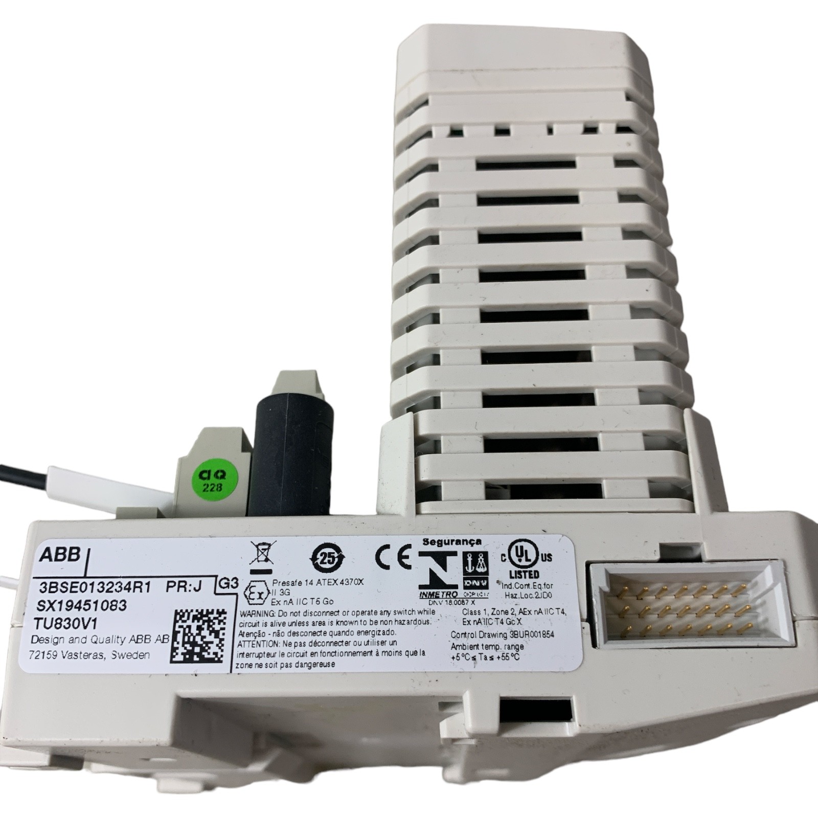 ABB 3BSE013234R1 TU830V1 Advanced Module Termination Unit A1810 8ch 0..20mA 0.