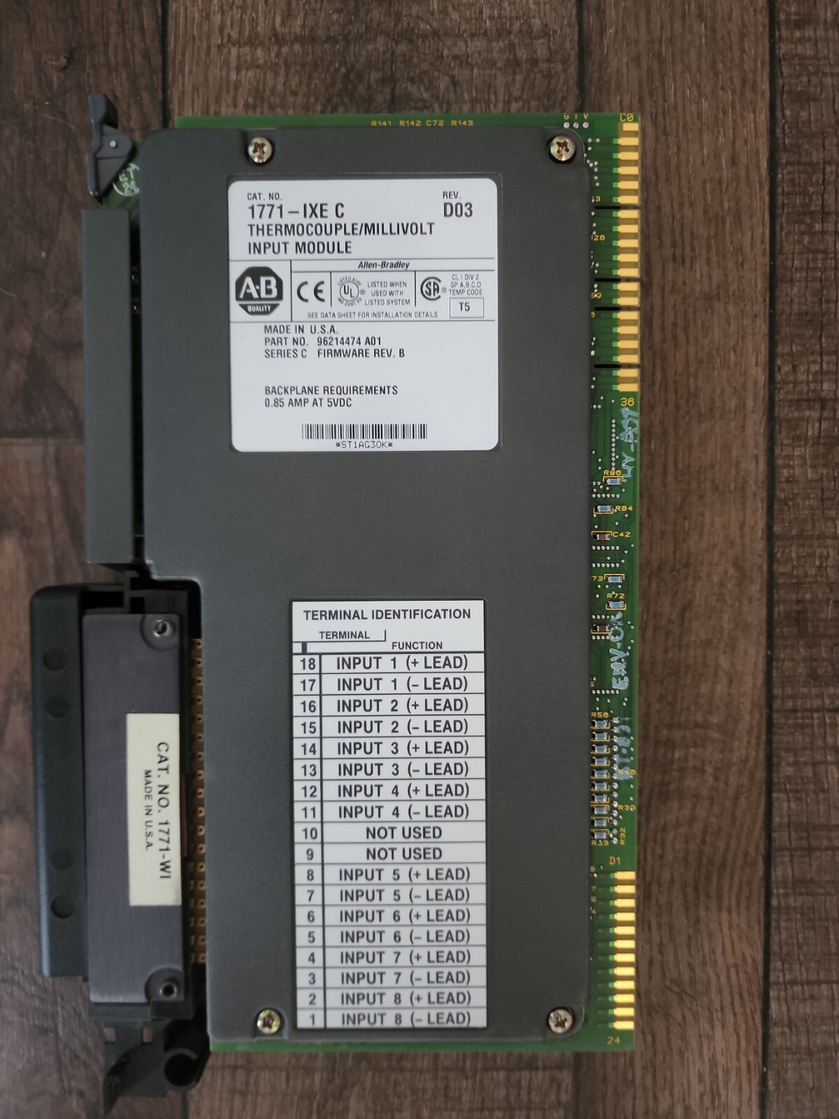 Allen Bradley 1771-IXE C Thermocouple/Millivolt Input Module – 96214474 A01