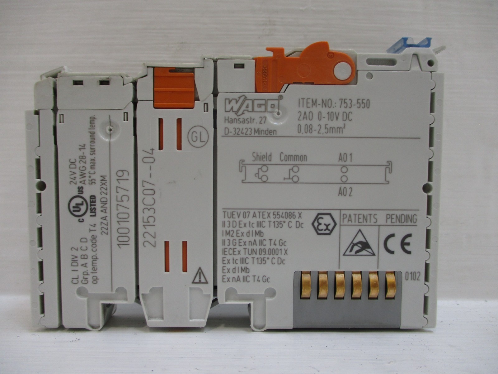 WAGO 753-550 Analog Output Module 2-Channel