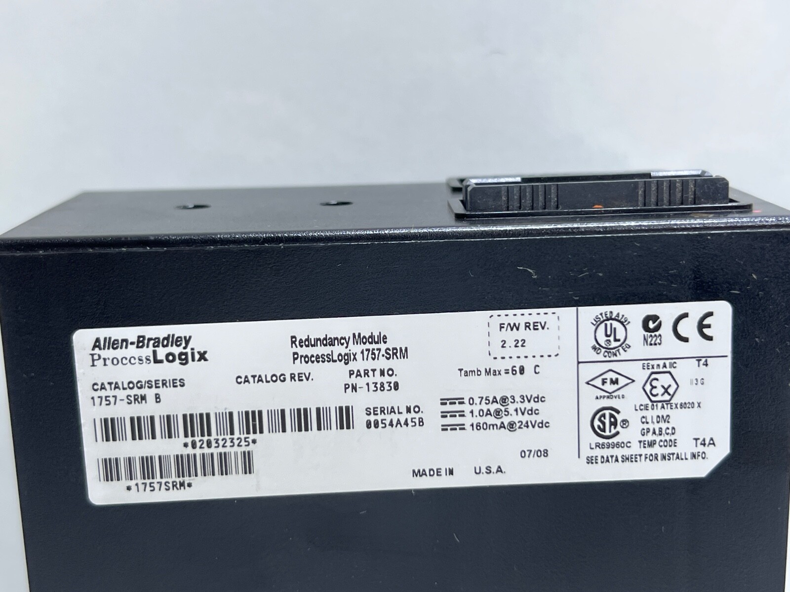 ALLEN-BRADLEY 1757-SRM B PROCESS LOGICX 13830 REDUNDANCY MODULE