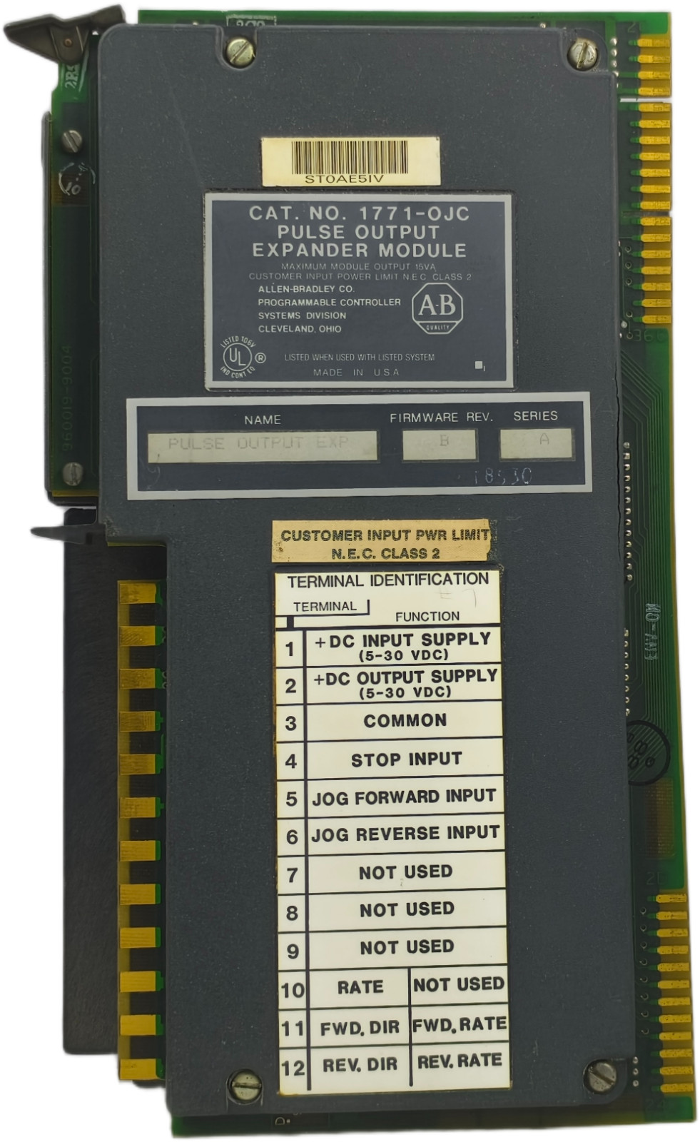 Allen Bradley 1771-OJC PLC-5 1771 Pulse Output Module Expander
