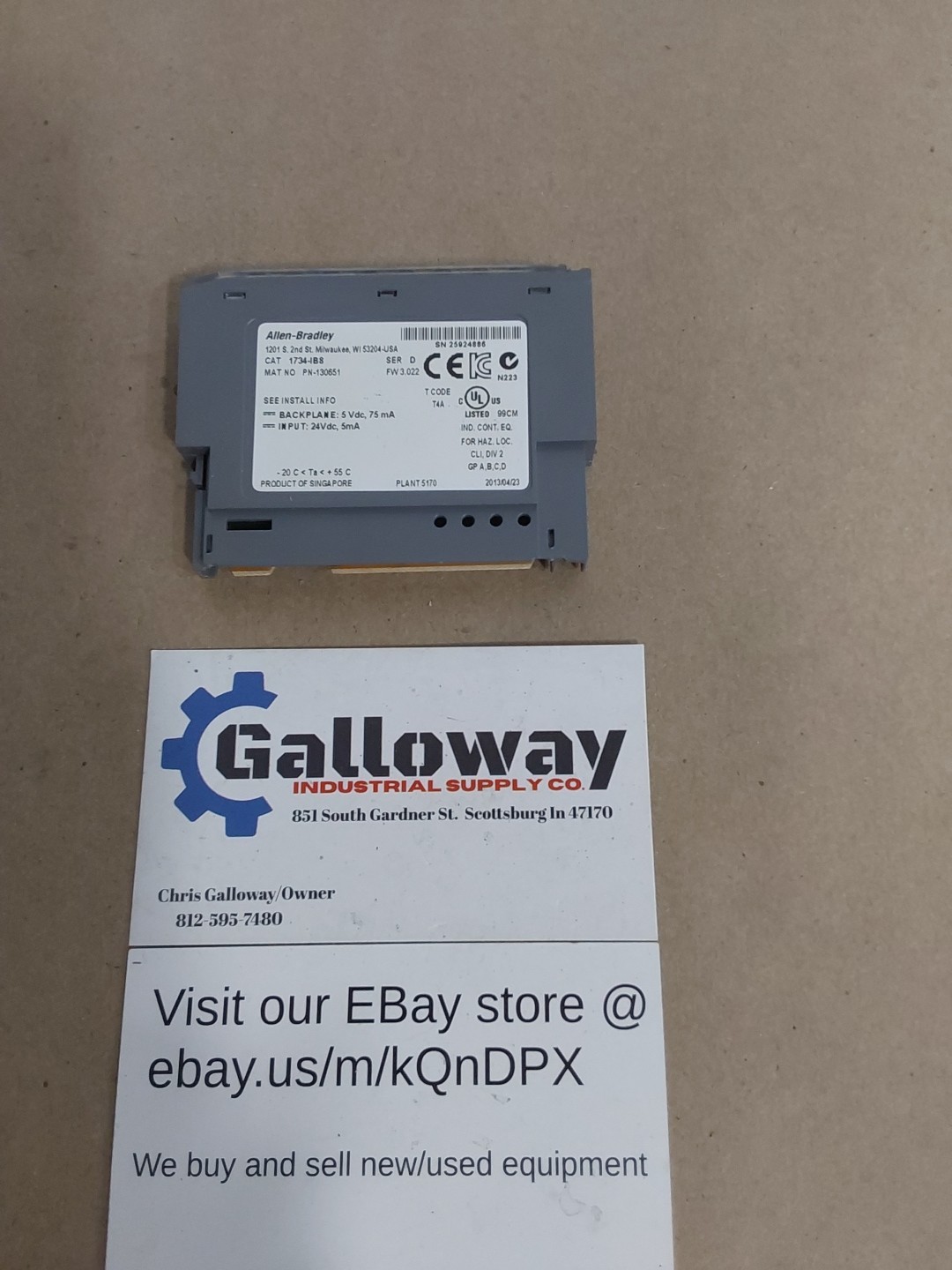 Allen-Bradley 1734-IB8 Sink Input PN-130651 SER D