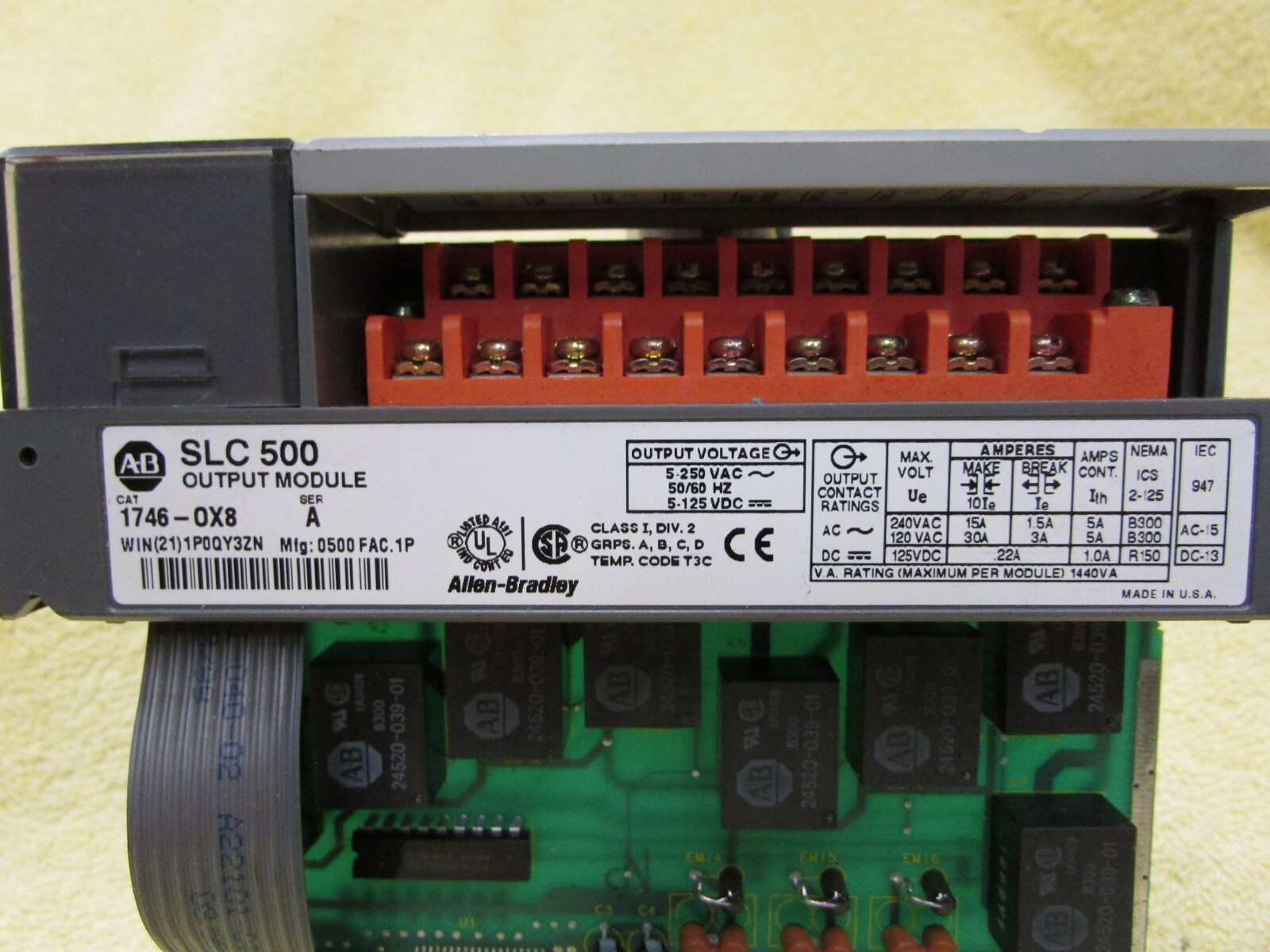 (2) Allen-Bradley SLC 500, 1746-0X8, 1746-OX8, USED, Lot of 2, N3