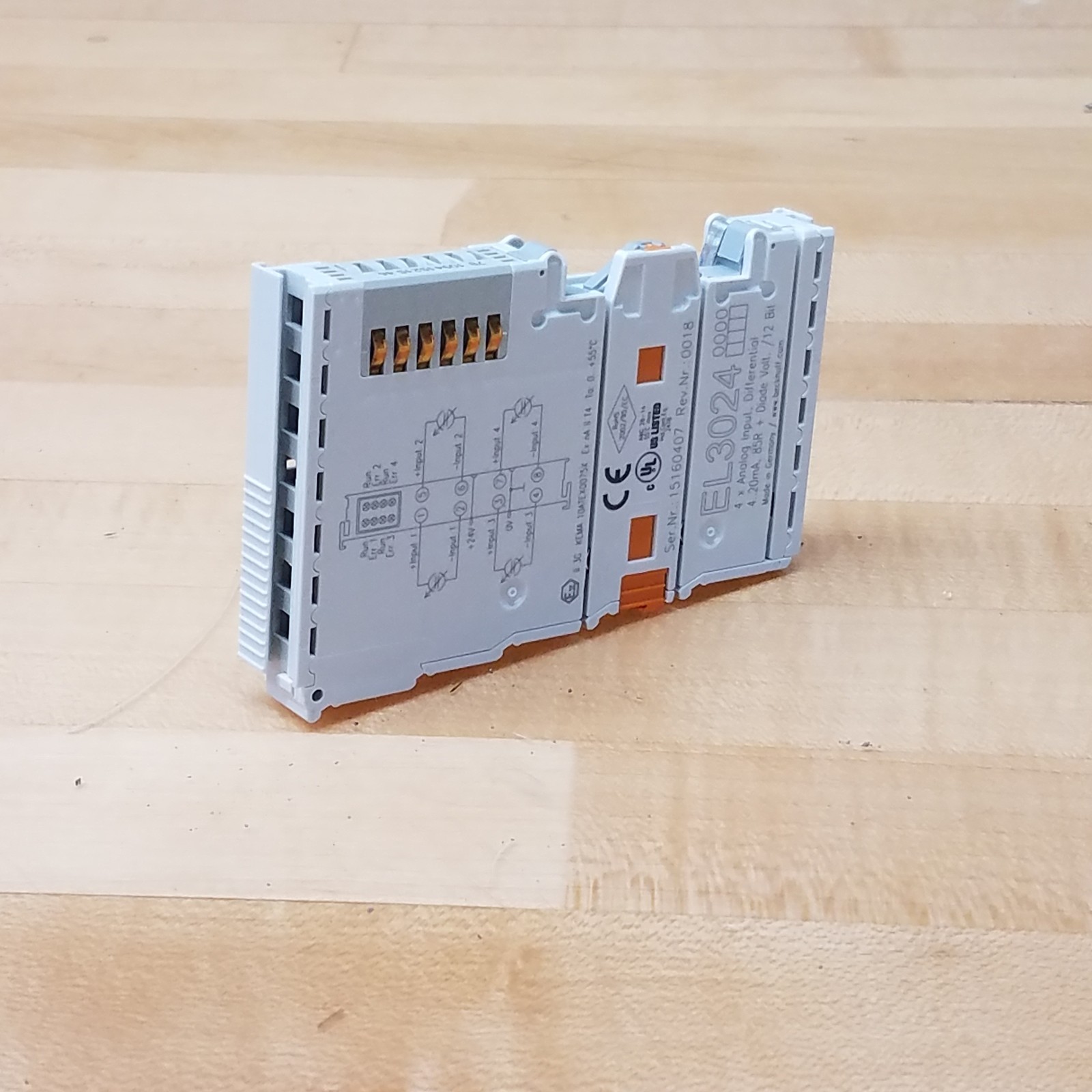 BeckHoff EL3024 EtherCAT Terminal, 4-Channel Analog Input, 4-20mA – USED
