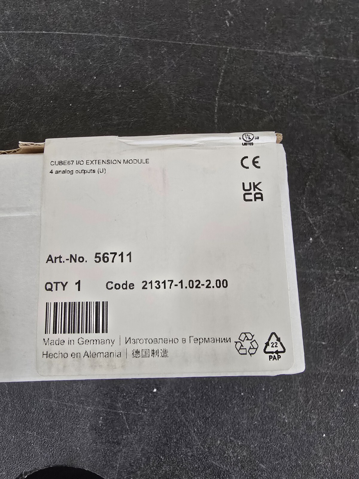 CUBE67 I/O EXTENSION MODULE 56711