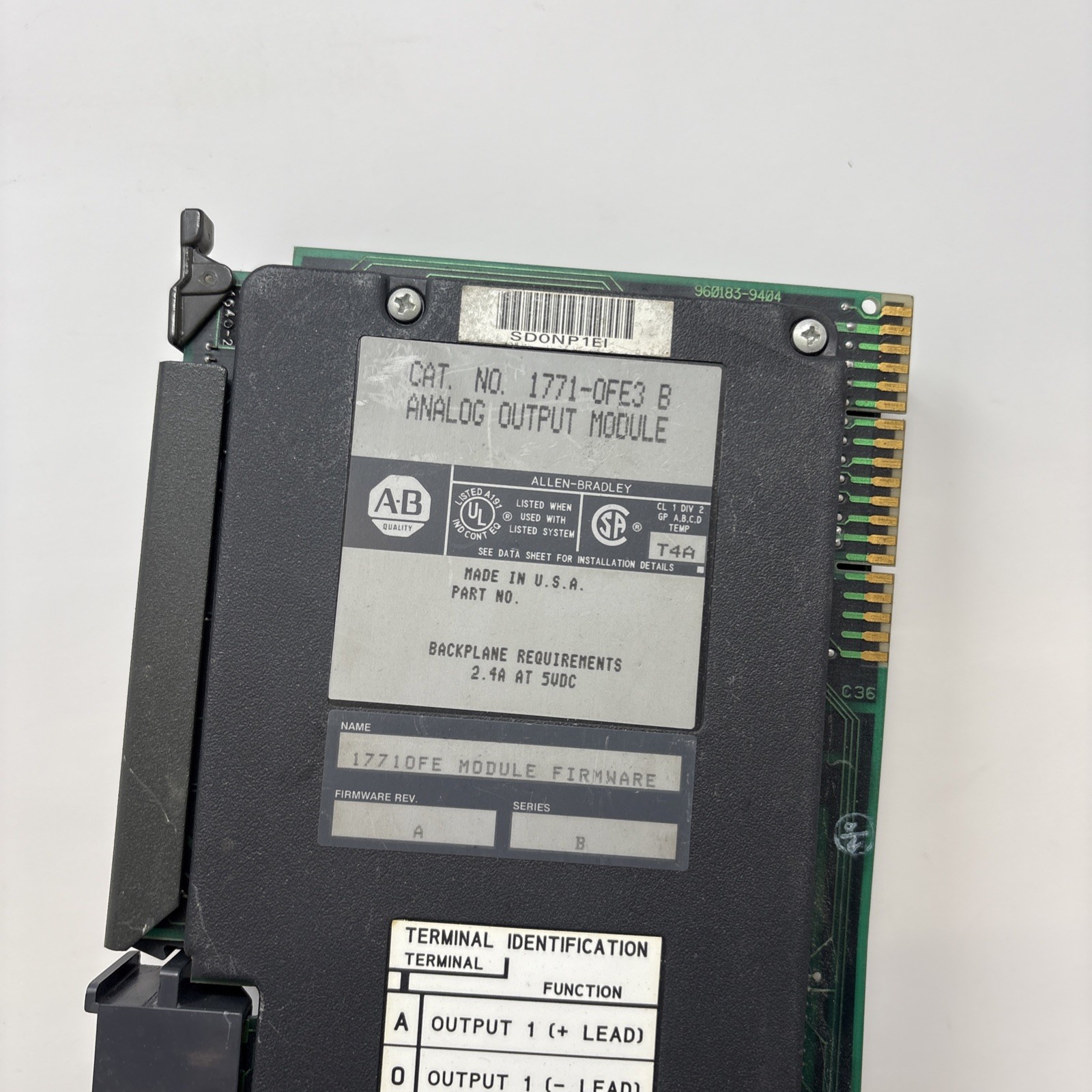 1771-OFE3 series B Allen Bradley PLC 5 Analog Output Module 1771-0FE3 R73