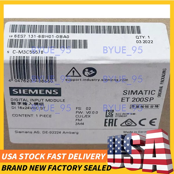 Brand New Siemens 6ES7 131-6BH01-0BA0 24VDC Sink Input Module CE Certified