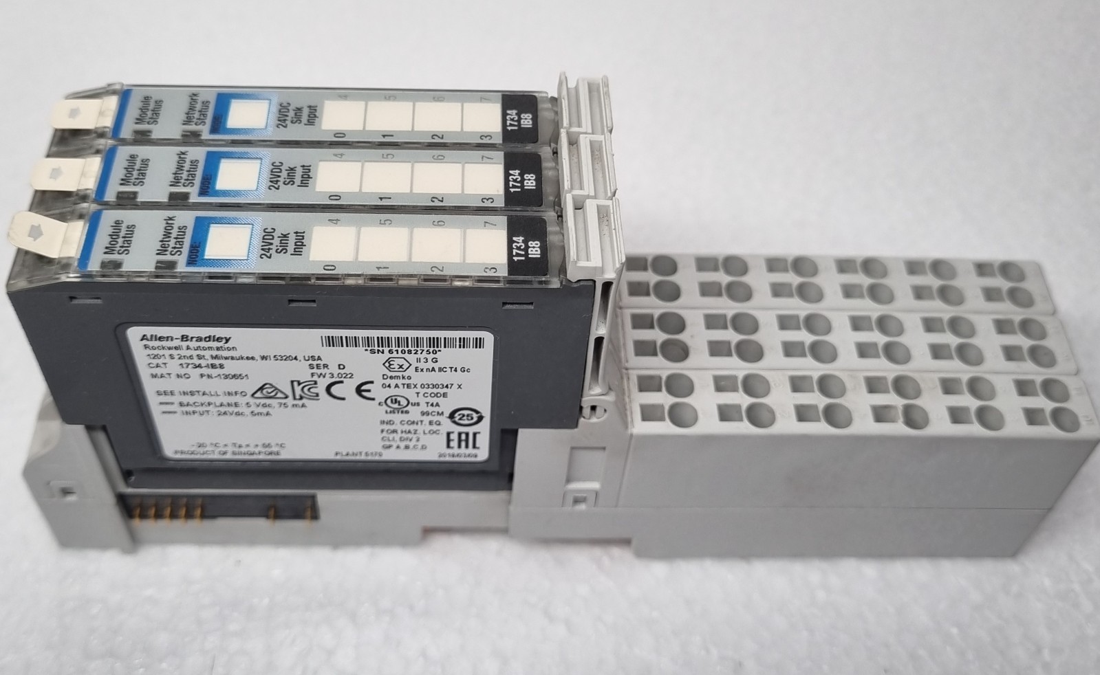 Allen-Bradley 1734-IB8 SER. D 24VDC 8 POINT DIGITAL SINK INPUT MODULE (LOT OF 3)