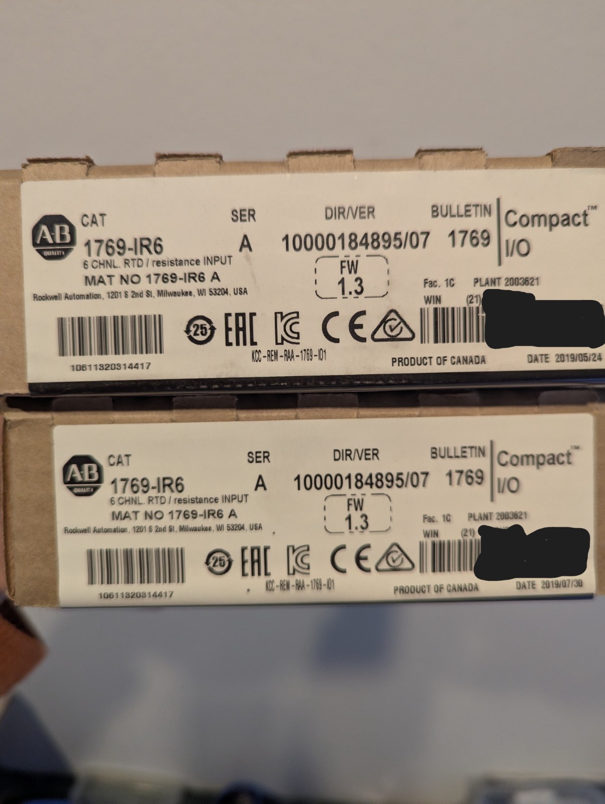 New Sealed Allen-Bradley 1769-IR6 SER A CompactLogix Input Module RTD 1769IR6