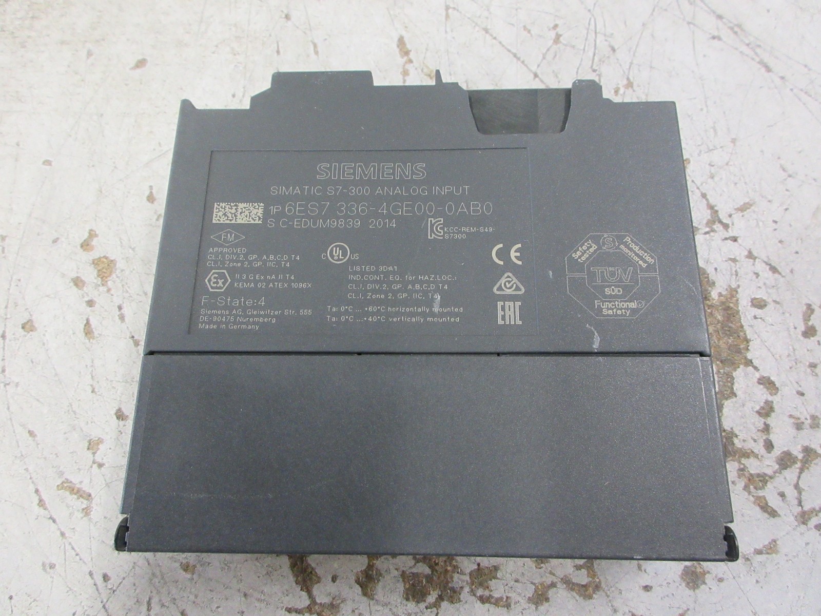 Siemens Simatic S7 FailSafe Analog Input Module 6ES7-336-4GE00-0AB0 Used