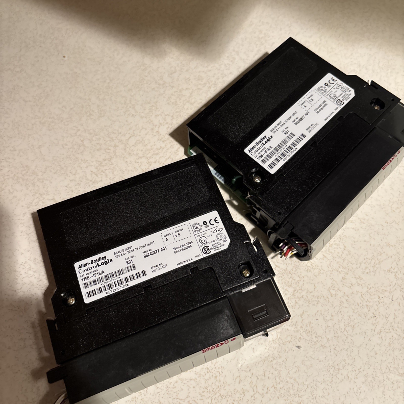 Each ALLEN BRADLEY 1756-IF16/ A REV FW 1.5 ANALOG INPUT MODULE CONTROLLOGIX
