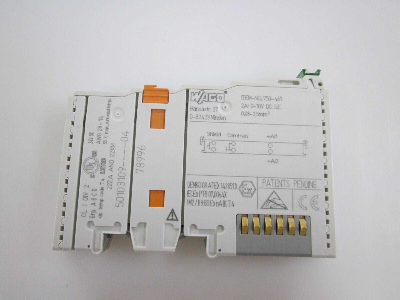 WAGO 750-467 2AI 0-10VDC PLC MODULE