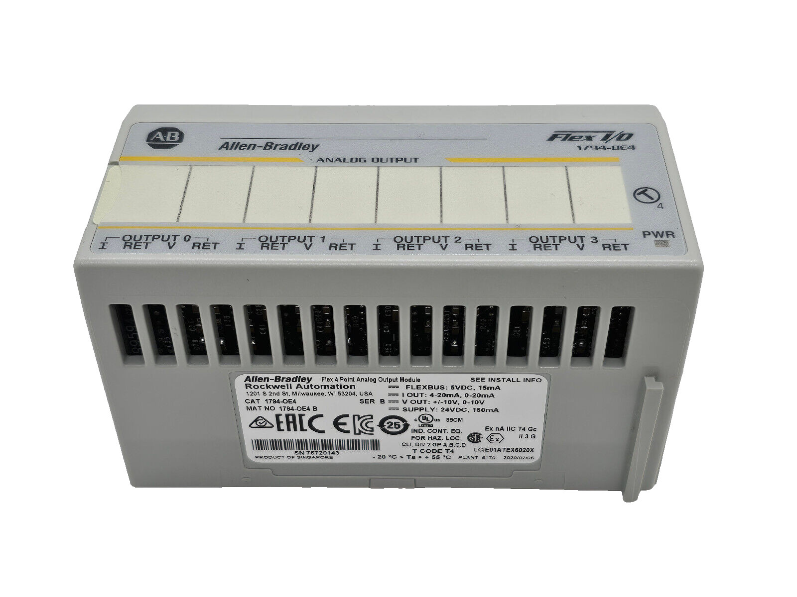 Allen Bradley 1794-OE4 /B Flex I/O 4 Point Analog Output Module 1794OE4