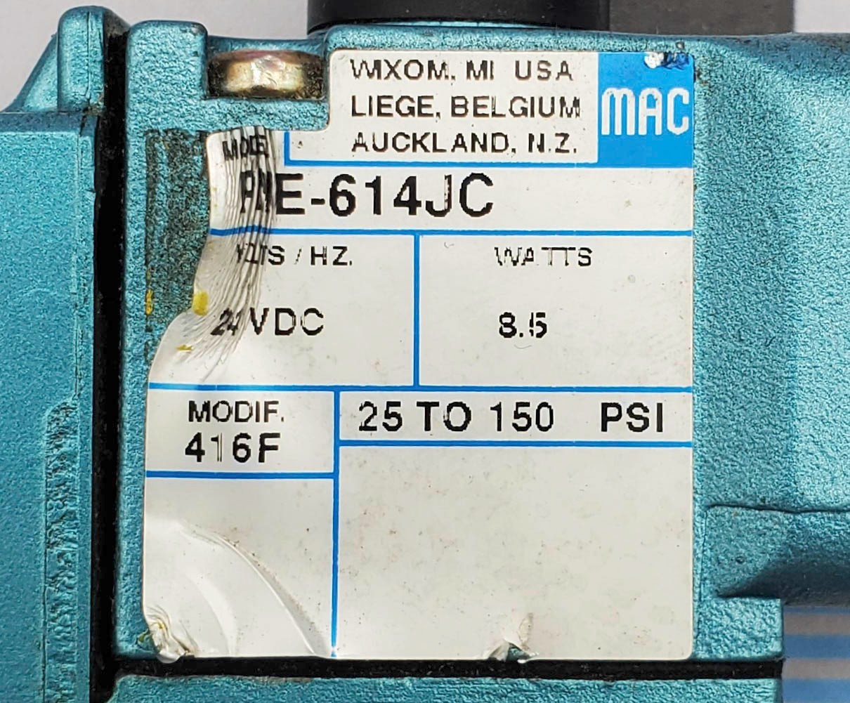 MAC Valves 811C-PM-614JC-152 Solenoid Valve 150PSI W/ Coil PME-614JC