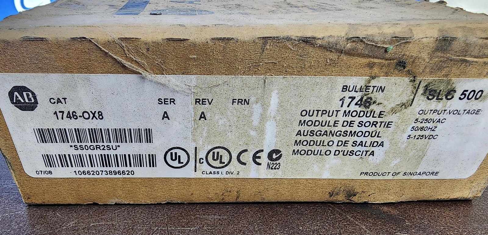 Allen-Bradley 1746-OX8 SLC 500 Output Module 1746-0X8