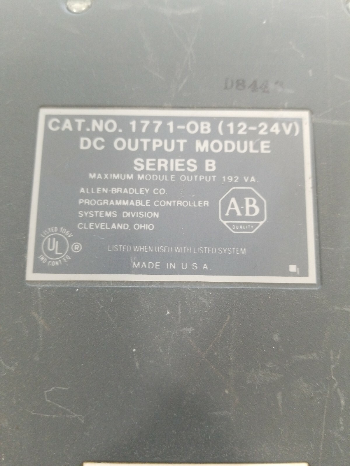 *PREOWNED* ALLEN BRADLEY 1771-OB DC OUTPUT MODULE 12-24V DC SERIES B + WARRANTY