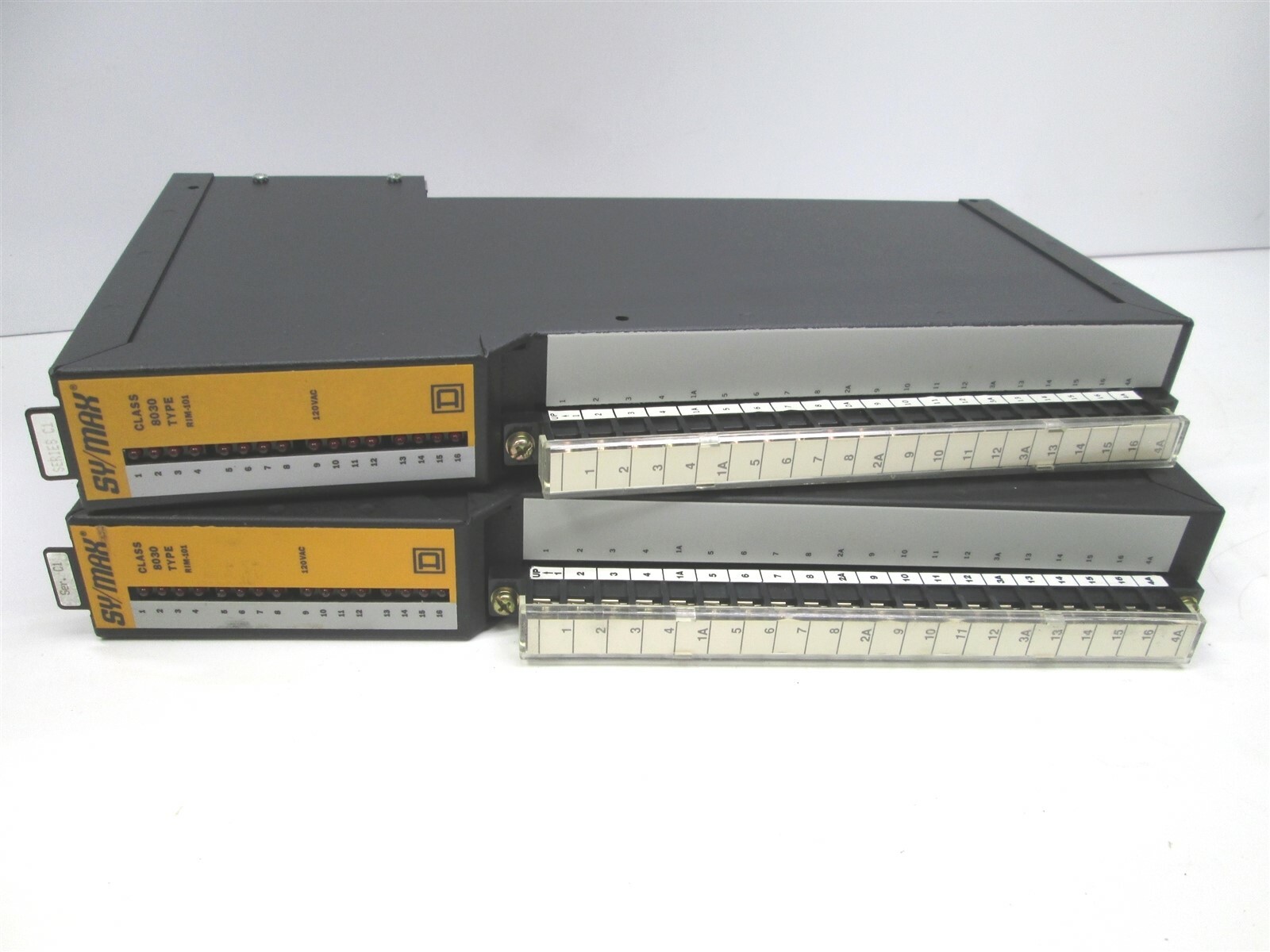 Lot of 2 Square D 8030 RIM101 Ser C1 SY/MAX 120VAC/DC Relay Input Module 16pt