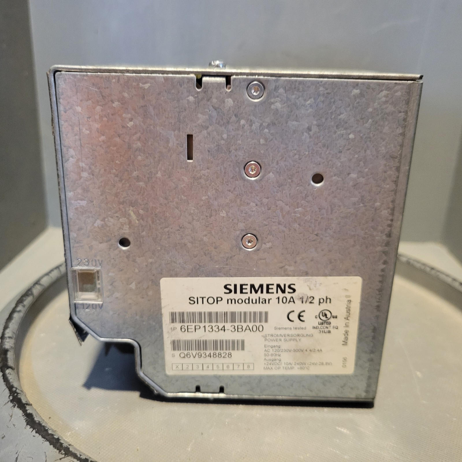 Siemens SITOP Module, 10A, 1/2PH, 120/230-500V, 50/60Hz, 6EP1 334-3BA00