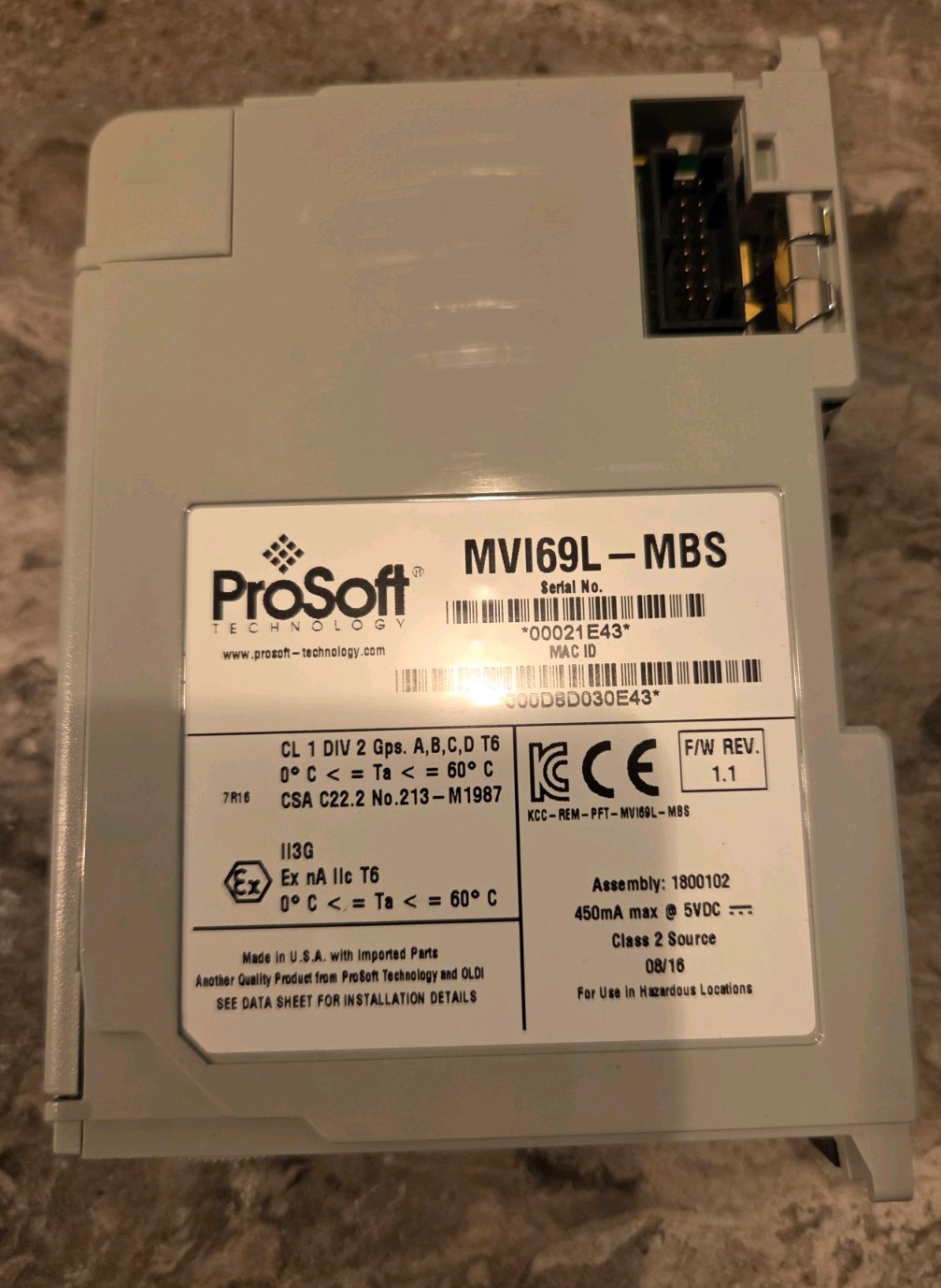 Allen-Bradley 1769-AENTR CompactLogix 1769-IQ16 1769-PA4 1769-OB16 MVI69L-MBS