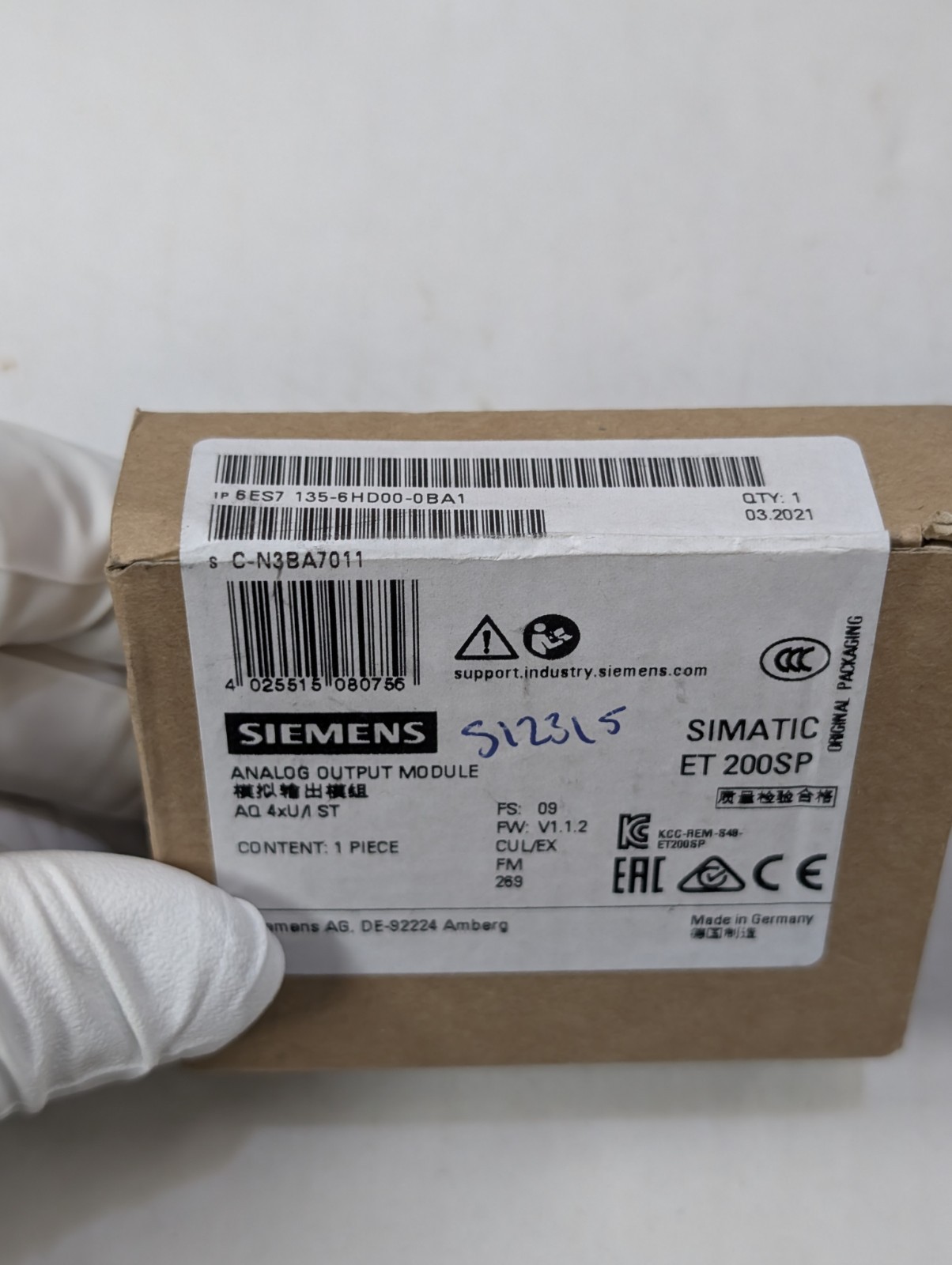 Siemens SIMATIC ET 200SP Analog Output Module – 6ES7135-6GB00-0BA1