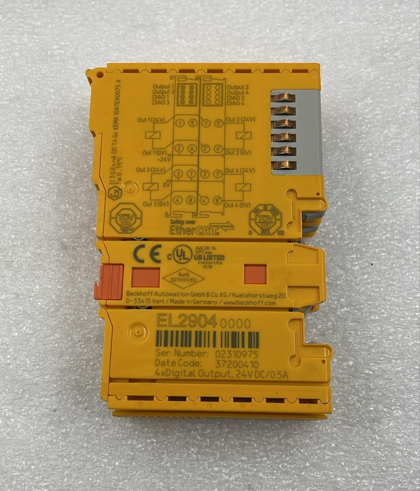 BECKHOFF EL2904 Analog Input Terminal Module 4-Channel Digital Output Module