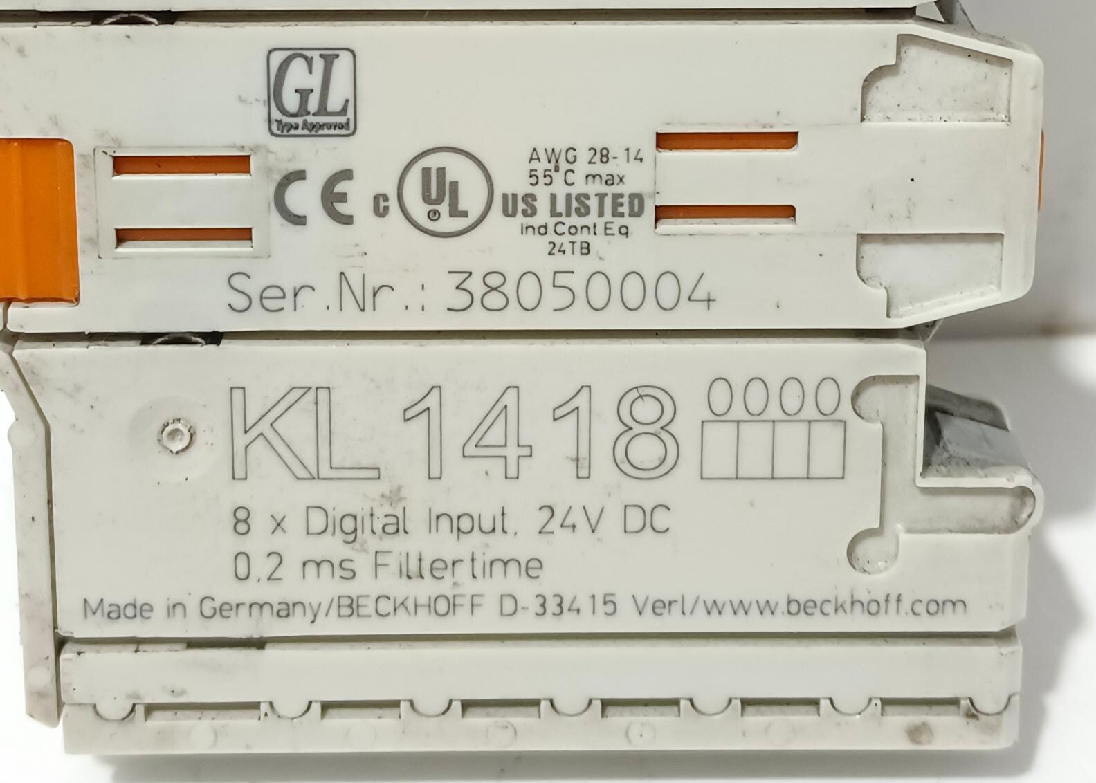 ( Lot of 11x )Beckhoff KL1418, 8 Digital Input Module 24V DC 0.2 ms FILLERTIME
