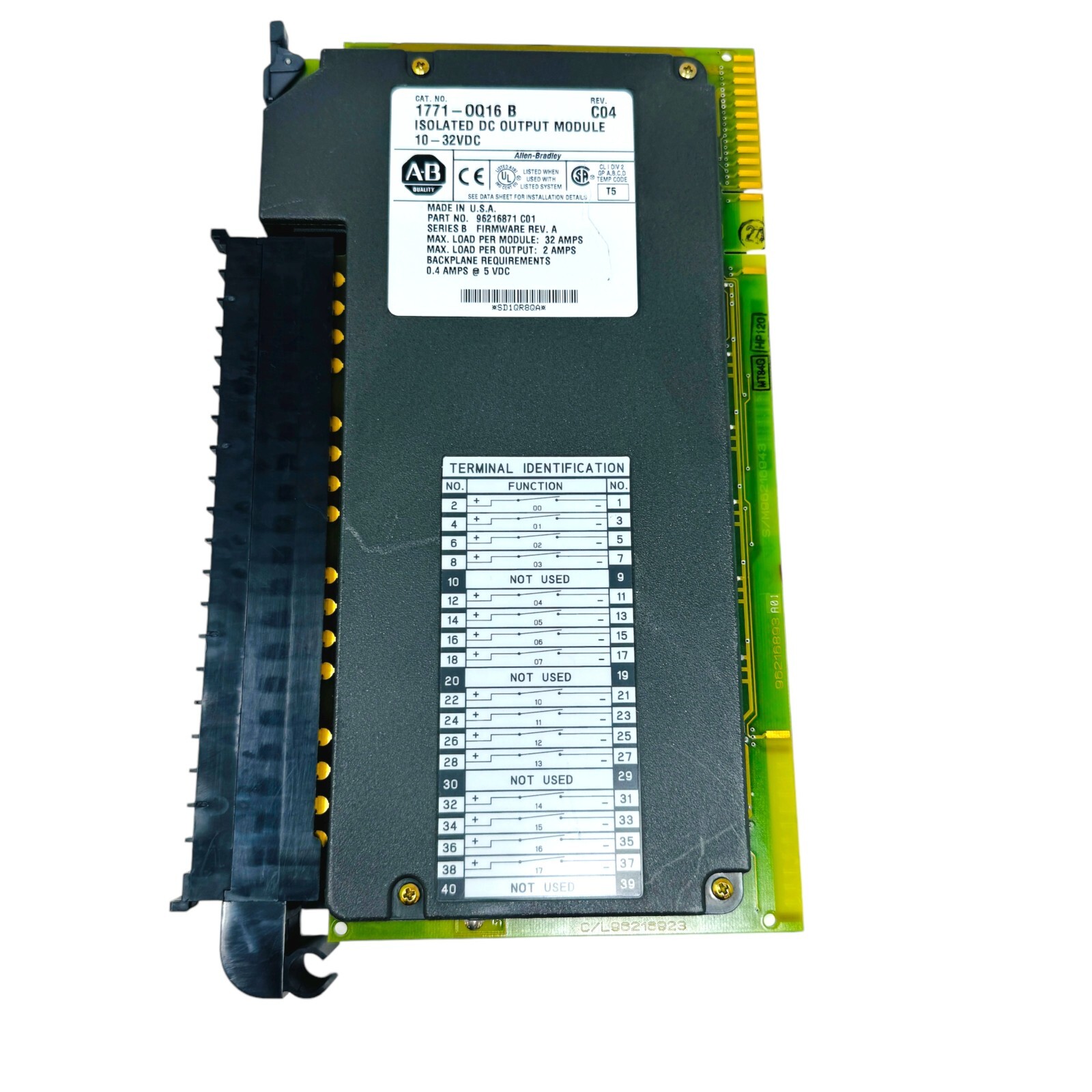 Allen Bradley 1771-0Q16 Isolated DC Output Module 96216871 Series B Made in USA