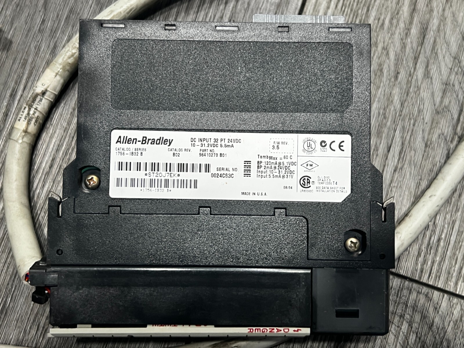 Allen Bradley 1756-IB32 ControlLogix 32 Point DC Digital Input & 1492-CABLE10Z